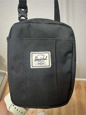 Herschel Supply Company Black Small Crossbody Sling Bag with Logo Patch